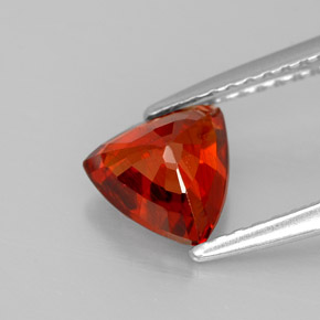 1.39캐럿 천연 레드 오렌지 스페사르타이트 가넷, 트릴리언, 6.6×6.6 mm, VS
