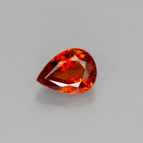 0.83캐럿 천연 레드 오렌지 스페사르타이트 가넷, 배 모양, 6.3×4.8 mm, VVS-VS