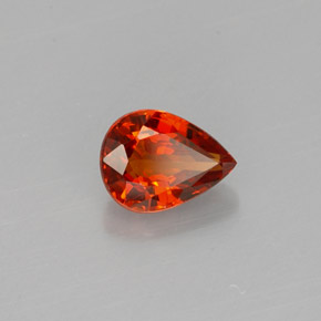 0.83캐럿 천연 레드 오렌지 스페사르타이트 가넷, 배 모양, 6.3×4.8 mm, VVS-VS