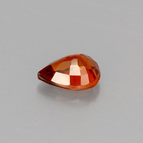 0.83캐럿 천연 레드 오렌지 스페사르타이트 가넷, 배 모양, 6.3×4.8 mm, VVS-VS