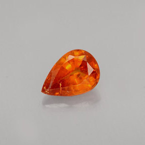 0.61캐럿 천연 레드 오렌지 스페사르타이트 가넷, 배 모양, 6.1×4.3 mm, VS