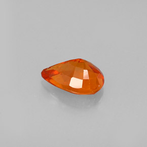 0.61캐럿 천연 레드 오렌지 스페사르타이트 가넷, 배 모양, 6.1×4.3 mm, VS