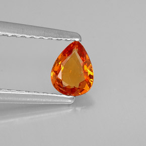 0.37캐럿 천연 만다린 오렌지 스페사르타이트 가넷, 배 모양, 5.3×4.1 mm, VS