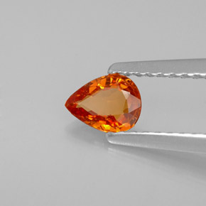 0.37캐럿 천연 만다린 오렌지 스페사르타이트 가넷, 배 모양, 5.3×4.1 mm, VS