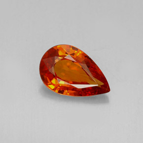 1.27캐럿 천연 만다린 오렌지 스페사르타이트 가넷, 배 모양, 8.5×5.6 mm, VVS-VS