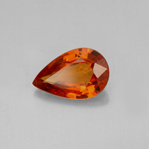1.27캐럿 천연 만다린 오렌지 스페사르타이트 가넷, 배 모양, 8.5×5.6 mm, VVS-VS