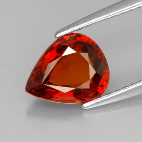 1.80캐럿 천연 레드 오렌지 스페사르타이트 가넷, 배 모양, 8.3×6.7 mm, VVS