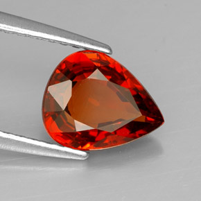 1.80캐럿 천연 레드 오렌지 스페사르타이트 가넷, 배 모양, 8.3×6.7 mm, VVS