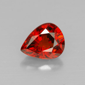 1.42캐럿 천연 레드 오렌지 스페사르타이트 가넷, 배 모양, 7.5×6 mm, VVS