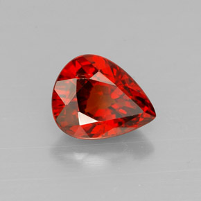 1.42캐럿 천연 레드 오렌지 스페사르타이트 가넷, 배 모양, 7.5×6 mm, VVS