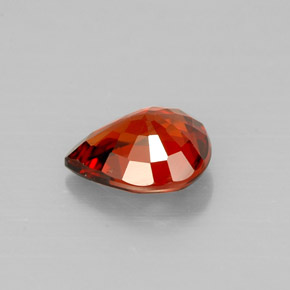 1.23캐럿 천연 레드 오렌지 스페사르타이트 가넷, 배 모양, 7.2×5.9 mm, VVS