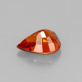1.33캐럿 천연 레드 오렌지 스페사르타이트 가넷, 배 모양, 7.6×5.6 mm, VS