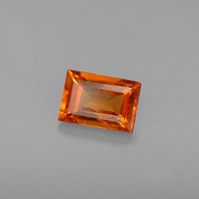 0.77캐럿 천연 만다린 오렌지 스페사르타이트 가넷, 바게트, 6×4.1 mm, VS