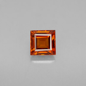 0.87캐럿 천연 레드 오렌지 스페사르타이트 가넷, 스퀘어, 4.9×4.8 mm, VVS-VS