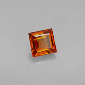 0.87캐럿 천연 레드 오렌지 스페사르타이트 가넷, 스퀘어, 4.9×4.8 mm, VVS-VS
