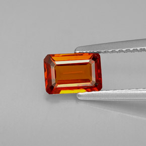 0.97캐럿 천연 레드 오렌지 스페사르타이트 가넷, 에메랄드 컷, 6.8×4.7 mm, VVS-VS