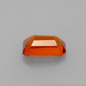 0.71캐럿 천연 레드 오렌지 스페사르타이트 가넷, 에메랄드 컷, 6.1×3.8 mm, VVS
