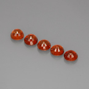 캐럿 천연 레드 오렌지 스페사르타이트 가넷 보석, 라운드 컷, 5.20 mm, VVS-VS
