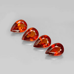 캐럿 천연 레드 오렌지 스페사르타이트 가넷 보석, 배 모양, 4.8×3.2 mm, VVS-VS