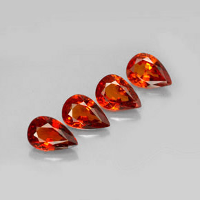 캐럿 천연 레드 오렌지 스페사르타이트 가넷 보석, 배 모양, 4.8×3.2 mm, VVS-VS
