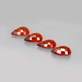 캐럿 천연 레드 오렌지 스페사르타이트 가넷 보석, 배 모양, 4.8×3.2 mm, VVS-VS