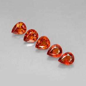 캐럿 천연 만다린 오렌지 스페사르타이트 가넷 보석, 배 모양, 6.3×4.9 mm, VVS-VS