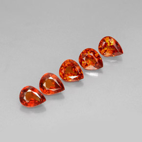캐럿 천연 만다린 오렌지 스페사르타이트 가넷 보석, 배 모양, 6.3×4.9 mm, VVS-VS