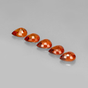 캐럿 천연 만다린 오렌지 스페사르타이트 가넷 보석, 배 모양, 6.3×4.9 mm, VVS-VS