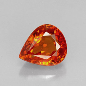 1.36캐럿 천연 만다린 오렌지 스페사르타이트 가넷, 배 모양, 6.9×5.8 mm, VS-SI