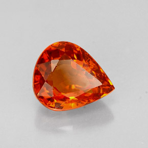 1.36캐럿 천연 만다린 오렌지 스페사르타이트 가넷, 배 모양, 6.9×5.8 mm, VS-SI