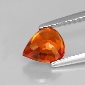 1.36캐럿 천연 만다린 오렌지 스페사르타이트 가넷, 배 모양, 6.9×5.8 mm, VS-SI