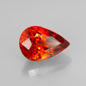 1.23캐럿 천연 만다린 오렌지 스페사르타이트 가넷, 배 모양, 7.6×5.3 mm, VVS-VS