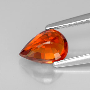 1.23캐럿 천연 만다린 오렌지 스페사르타이트 가넷, 배 모양, 7.6×5.3 mm, VVS-VS