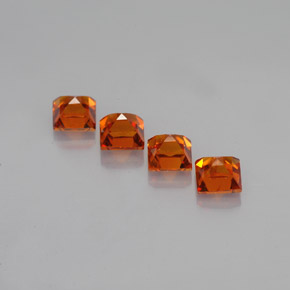 캐럿 천연 만다린 오렌지 스페사르타이트 가넷 보석, 스퀘어, 3.3×3.3 mm, VVS-VS