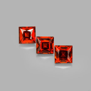 캐럿 천연 레드 오렌지 스페사르타이트 가넷 보석, 스퀘어, 4.2×4.1 mm, VVS-VS