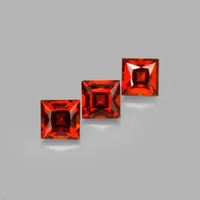 캐럿 천연 레드 오렌지 스페사르타이트 가넷 보석, 스퀘어, 4.2×4.1 mm, VVS-VS