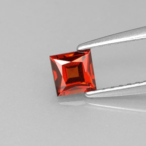 0.49캐럿 천연 레드 오렌지 스페사르타이트 가넷, 스퀘어, 4.2×4.2 mm, VVS-VS