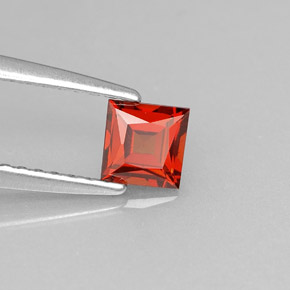 0.49캐럿 천연 레드 오렌지 스페사르타이트 가넷, 스퀘어, 4.2×4.2 mm, VVS-VS