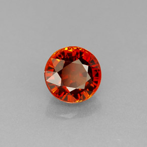 1.09캐럿 천연 레드 오렌지 스페사르타이트 가넷, 라운드 컷, 5.60 mm, VVS-VS
