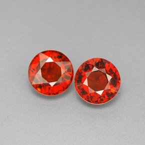 캐럿 천연 레드 오렌지 스페사르타이트 가넷 보석, 라운드 컷, 5.46 mm, VVS-VS