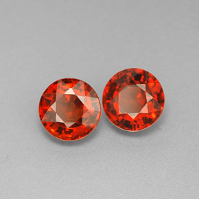 캐럿 천연 레드 오렌지 스페사르타이트 가넷 보석, 라운드 컷, 5.46 mm, VVS-VS