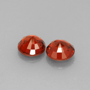 캐럿 천연 레드 오렌지 스페사르타이트 가넷 보석, 라운드 컷, 5.46 mm, VVS-VS