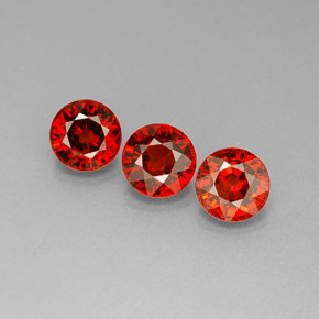캐럿 천연 레드 오렌지 스페사르타이트 가넷 보석, 라운드 컷, 5.18 mm, VVS-VS