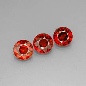 캐럿 천연 레드 오렌지 스페사르타이트 가넷 보석, 라운드 컷, 5.18 mm, VVS-VS