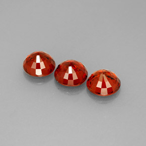 캐럿 천연 레드 오렌지 스페사르타이트 가넷 보석, 라운드 컷, 5.18 mm, VVS-VS