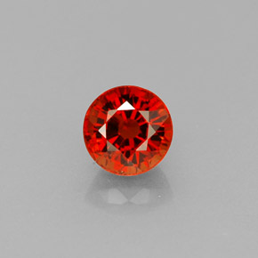 0.84캐럿 천연 레드 오렌지 스페사르타이트 가넷, 라운드 컷, 5.04 mm, VVS-VS