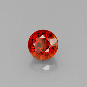 0.84캐럿 천연 레드 오렌지 스페사르타이트 가넷, 라운드 컷, 5.04 mm, VVS-VS
