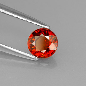0.65캐럿 천연 레드 오렌지 스페사르타이트 가넷, 라운드 컷, 5.10 mm, VVS-VS