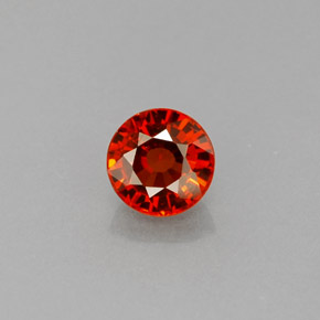 0.72캐럿 천연 레드 오렌지 스페사르타이트 가넷, 라운드 컷, 4.95 mm, VVS-VS