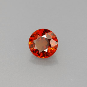 0.72캐럿 천연 레드 오렌지 스페사르타이트 가넷, 라운드 컷, 4.95 mm, VVS-VS